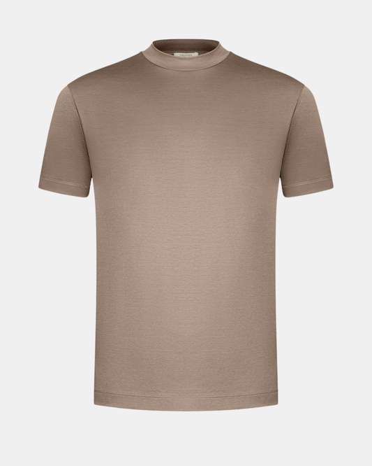 MERCERISED GLANS T-SHIRT - TAUPE