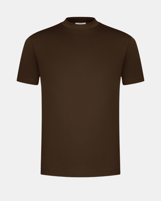 MERCERISED GLANS T-SHIRT - BRUIN